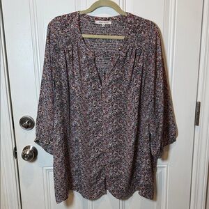 Rose + Olive Floral Button-Up Women's Top